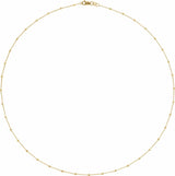 14K Yellow .85 mm Faceted Beaded Cable 24" Chain