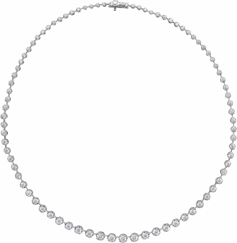 14K White Gold 6 3/4 CTW Lab-Grown Diamond Line 16" Necklace