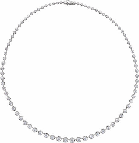 14K White 6 3/4 CTW Lab-Grown Diamond Line 16" Necklace