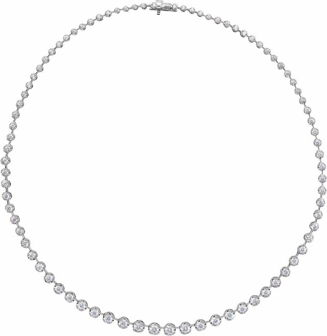 14K White Gold 6 3/4 CTW Lab-Grown Diamond Line 16" Necklace