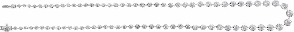 14K White Gold 6 3/4 CTW Lab-Grown Diamond Line 16" Necklace