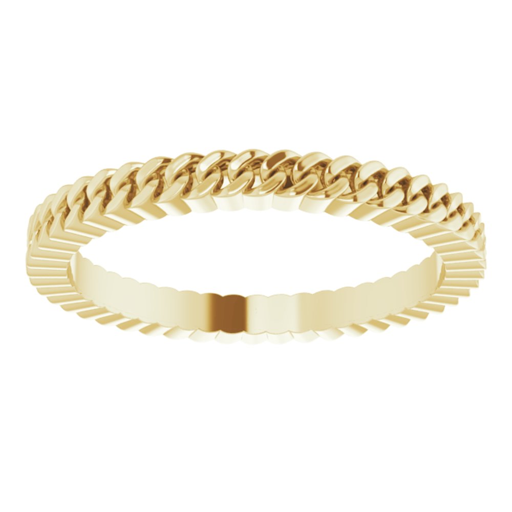 14K Yellow 2 mm Chain Link Band