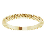 10K Yellow Gold 2 mm Chain Link Band Size 7.5
