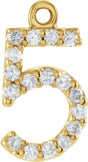 14K Yellow .06 CTW Natural Diamond Numeral 5 Dangle