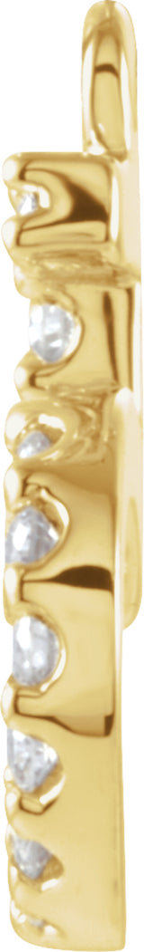 14K Yellow .06 CTW Natural Diamond Numeral 5 Dangle