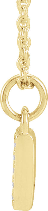 14K Yellow Petite Pavé™ .02 CTW Natural Diamond Numeral 1 16-18" Necklace