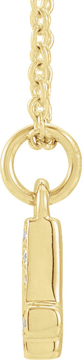 14K Yellow Gold Petite Pavé®.03 CTW Natural Diamond Numeral 4 16-18" Necklace