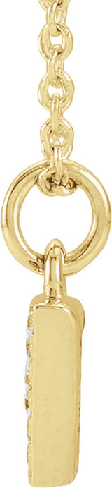 14K Yellow Gold Petite Pavé®.03 CTW Natural Diamond Numeral 7 16-18" Necklace
