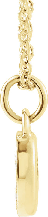 14K Yellow Gold Petite Pavé®.04 CTW Natural Diamond Numeral 0 16-18" Necklace