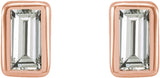 14K Rose Gold .07 CTW Natural Diamond Bezel-Set Earrings