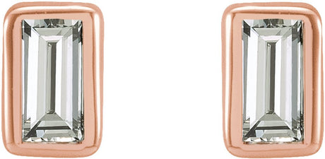 14K Rose Gold .07 CTW Natural Diamond Bezel-Set Earrings