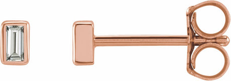 14K Rose Gold .07 CTW Natural Diamond Bezel-Set Earrings