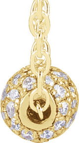 14K Yellow Gold 3 mm 1/8 CTW Natural Diamond Ball 16-18" Necklace