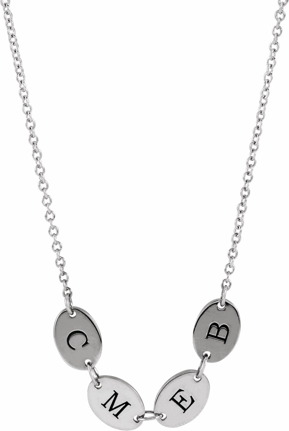 Sterling Silver 4-Disc Engravable Family Disc 18" Necklace