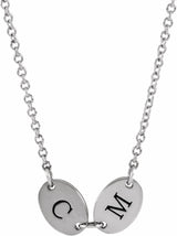 Sterling Silver 2-Disc Engravable Family Disc 18" Necklace