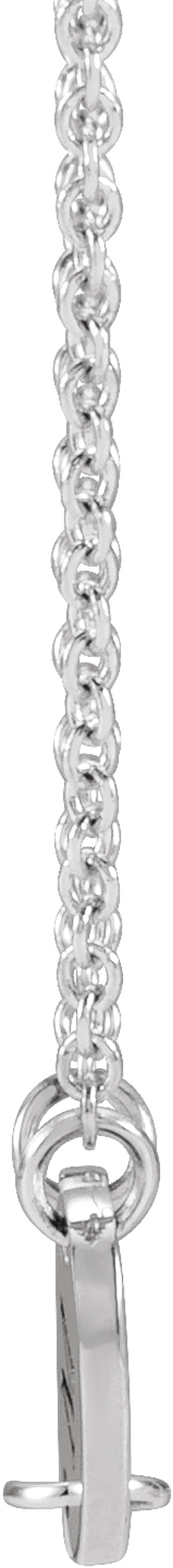 14K White Gold 2-Disc Engravable Family Disc 18" Necklace