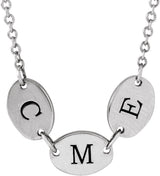 14K White Gold 3-Disc Engravable Family Disc 18" Necklace
