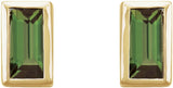 14K Yellow Natural Green Tourmaline Bezel-Set Earrings