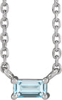 Sterling Silver Natural Sky Blue Topaz Solitaire 18" Necklace