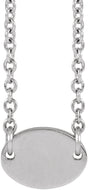 14K White 1-Disc Engravable Family Disc 18" Necklace