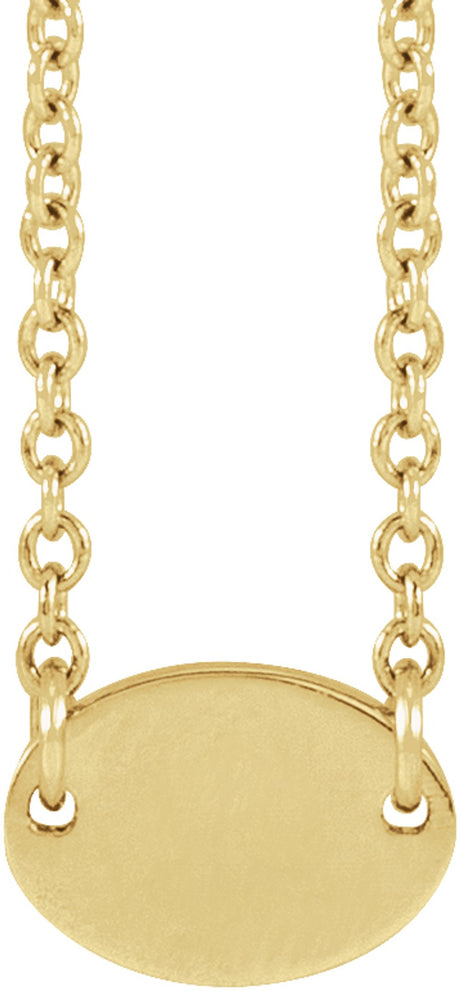 14K Yellow Gold 1-Disc Engravable Family Disc 18" Necklace