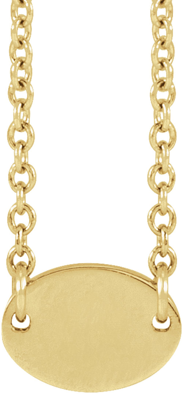 14K Yellow Gold 1-Disc Engravable Family Disc 18" Necklace