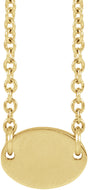 14K Yellow Gold 1-Disc Engravable Family Disc 18" Necklace