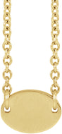 14K Yellow 1-Disc Engravable Family Disc 18" Necklace