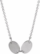14K White Gold 2-Disc Engravable Family Disc 18" Necklace