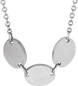 14K White Gold 3-Disc Engravable Family Disc 18" Necklace