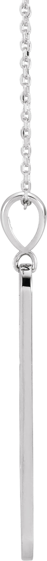 Sterling Silver .01 CTW Natural Diamond Moon Phase Bar 16-18" Necklace