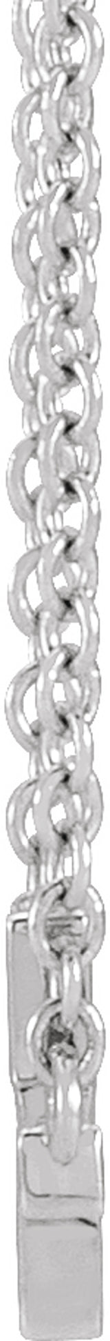 14K White Gold 12x5.9 mm Sideways Cross 16-18" Necklace