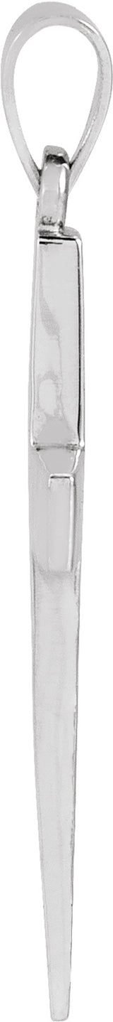 14K White Gold Cross Pendant