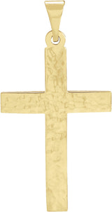 18K Yellow 23x15.9 mm Cross Pendant