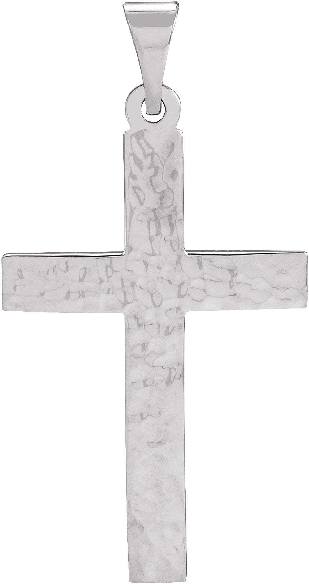 14K White 23x15.9 mm Cross Pendant