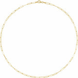 14K Yellow Gold 2.6 mm Paperclip-Style 18" Chain