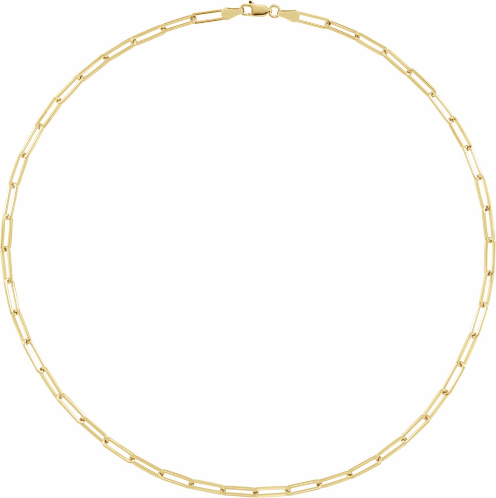 18K Yellow Gold-Plated Sterling Silver 3.85 mm Paperclip-Style 18" Chain