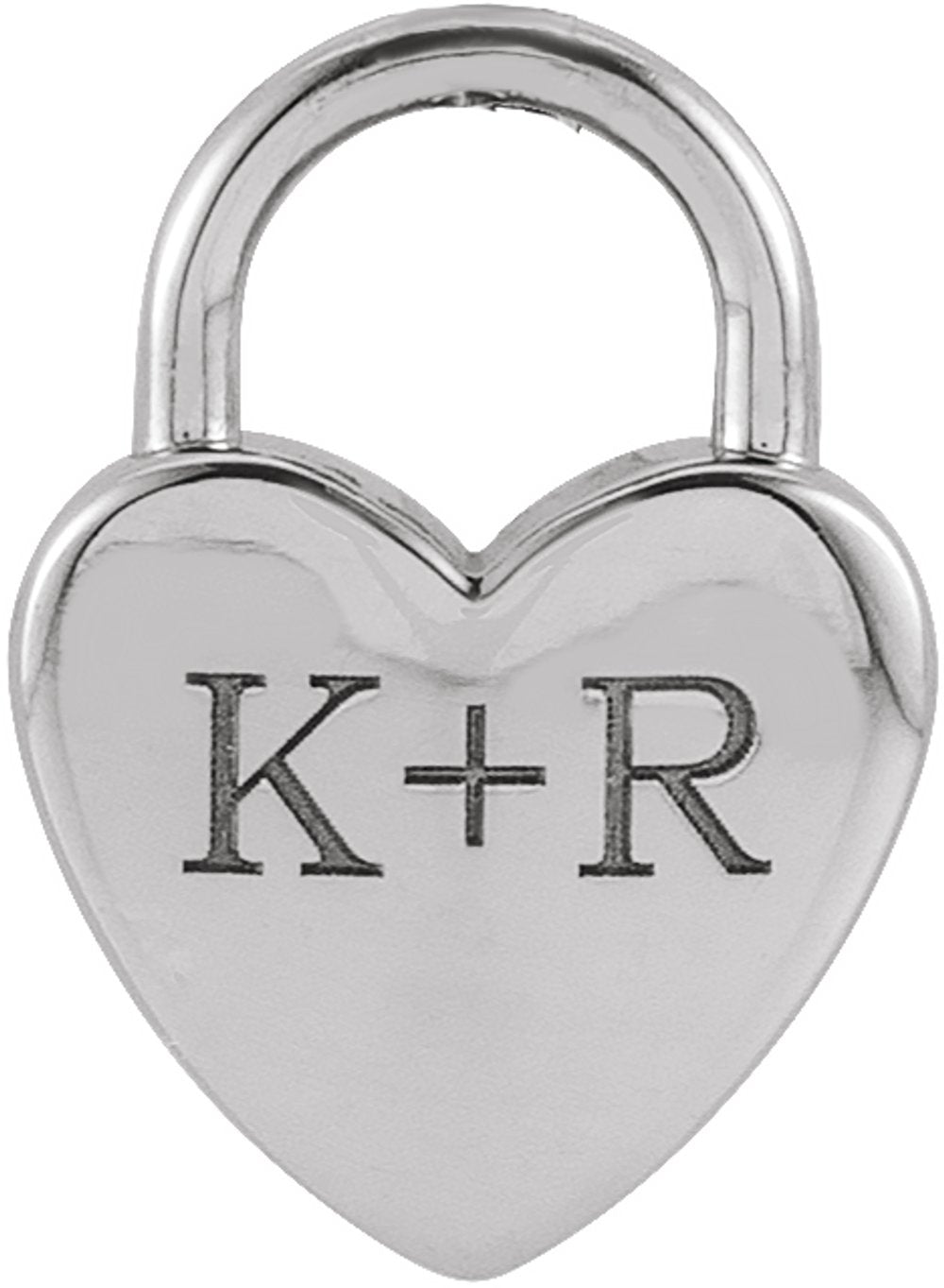 Sterling Silver Engravable Heart Lock Pendant