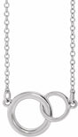 Sterling Silver Interlocking Circle 16-18" Necklace