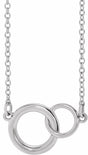 14K White Gold Interlocking Circle 16-18" Necklace