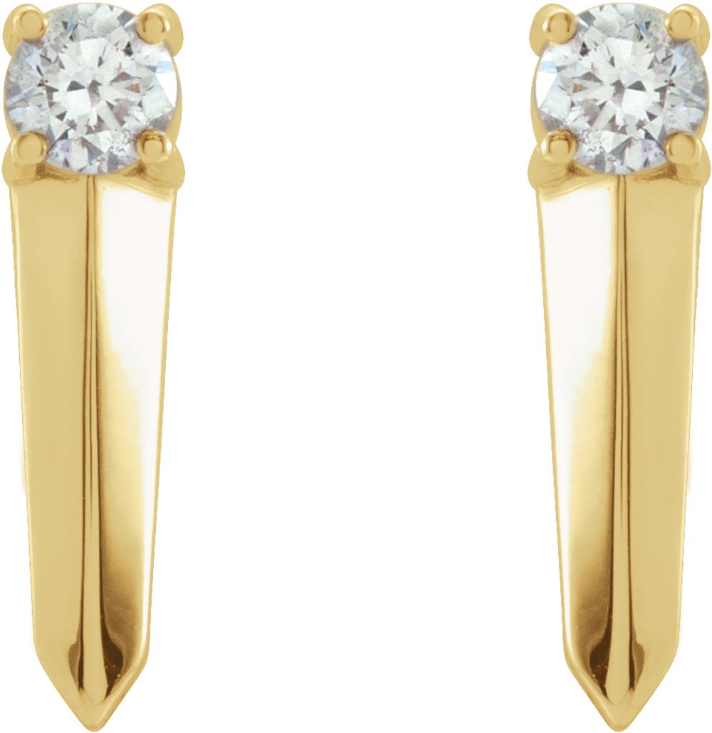 14K Yellow 1/6 CTW Natural Diamond Knife-Edge Bar Earrings