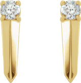 14K Yellow 1/6 CTW Natural Diamond Knife-Edge Bar Earrings