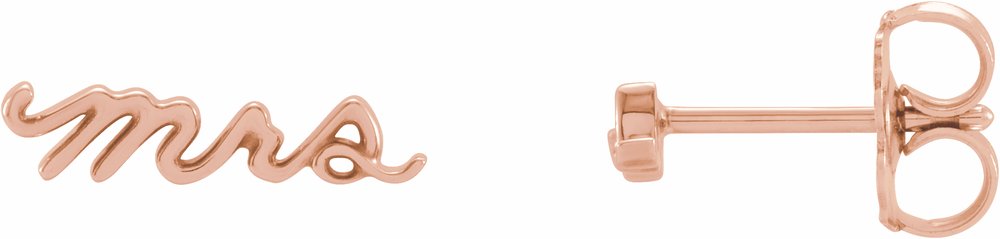 14K Rose Gold Mrs Earrings