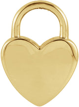 18K Yellow Gold-Plated Sterling Silver Engravable Heart Lock Pendant