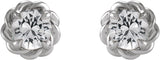 14K White 4.5 mm Natural White Sapphire Claw-Prong Rope Earrings