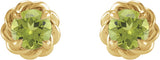 14K Yellow 4 mm Natural Peridot Claw-Prong Rope Earrings