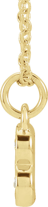 14K Yellow Gold .05 CTW Natural Diamond Petite Initial B 16-18" Necklace