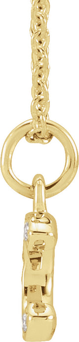 14K Yellow Gold .04 CTW Natural Diamond Petite Initial C 16-18" Necklace