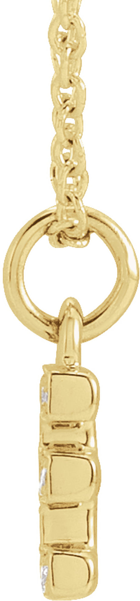 14K Yellow Gold .04 CTW Natural Diamond Petite Initial E 16-18" Necklace