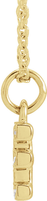 14K Yellow Gold .04 CTW Natural Diamond Petite Initial E 16-18" Necklace